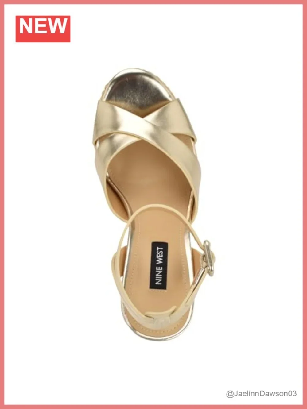 Nine West Weston Faux Leather Block Heel Sandals with Adjustable Ankle Strap